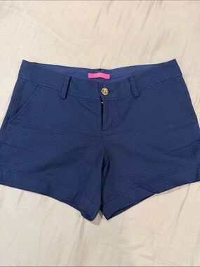 Lilly Pulitzer Navy Shorts with Gold Button